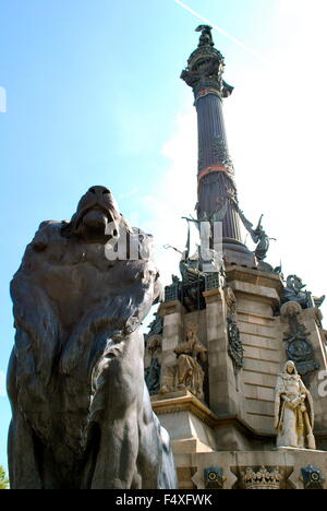 Christopher Colombus Column, Barcelona, Spanien Stockfoto