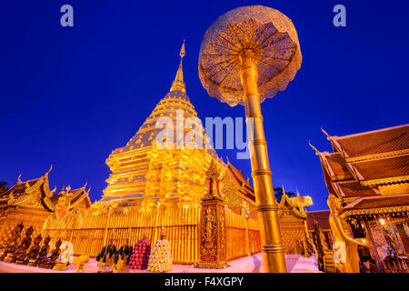 Wat Phra, dass Doi Suthep Tempel von Chiang Mai, Thailand. Stockfoto