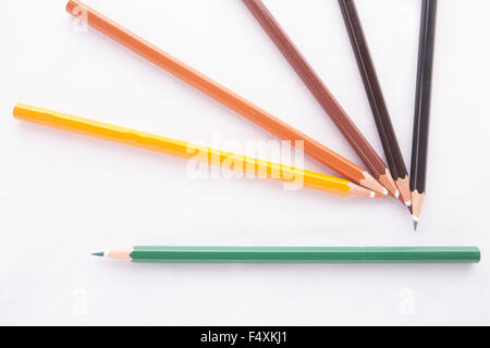 Buntstifte isoliert auf weißem Hintergrund Stockfoto