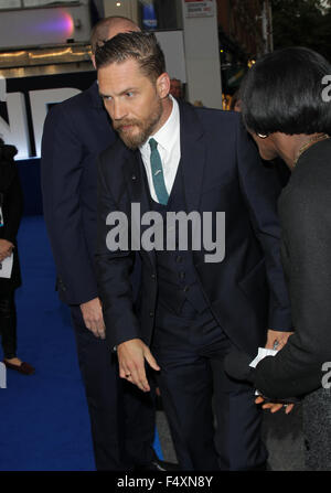 London, UK, 3. September 2015: Tom Hardy besucht Legende - UK-Film-Premiere in London Stockfoto