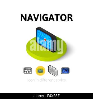 Navigator-Symbol im anderen Stil Stock Vektor