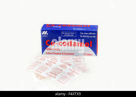 Co-Codamol Tabletten Paracetamol & Codein (Schmerzmittel) verwendet für kurzfristige Behandlung von akuten mäßige Schmerzen Stockfoto