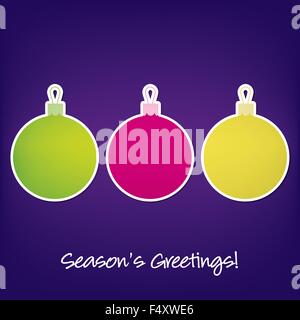 Hellen Aufkleber Christbaumkugel Karte im Vektorformat. Stock Vektor