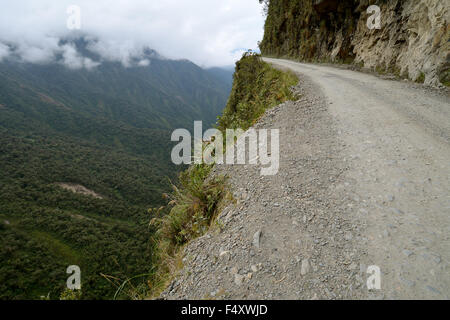 Tod Road, Camino de La muerte, yungas nördlich der Straße zwischen La Paz und coroico, Bolivien Stockfoto