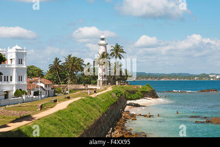 Leuchtturm, Festung Galle, Galle, Südprovinz, Indischer Ozean, Ceylon, Sri Lanka Stockfoto