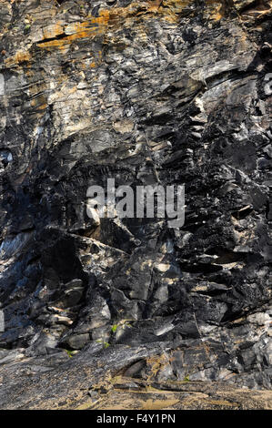 Dunklen Felsen im Druidston Haven in Pembrokeshire, Wales Stockfoto