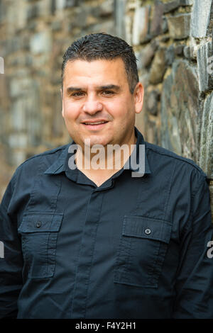 Aberystwyth Wales UK, Samstag, 24. Oktober 2015 britischen Politik: Neil McEvoy, der Anführer der Gruppe Plaid Cymru auf Cardiff Stadtrat auf der Plaid Cymru-Konferenz in Aberystwyth Wales UK Photo Credit: Keith Morris/Alamy Live-Nachrichten Stockfoto