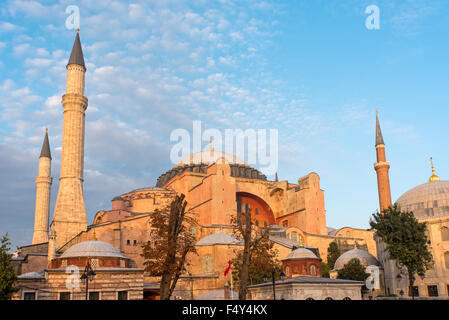 Die Hagia Sophia in Istanbul im letzten Sonnenlicht Stockfoto