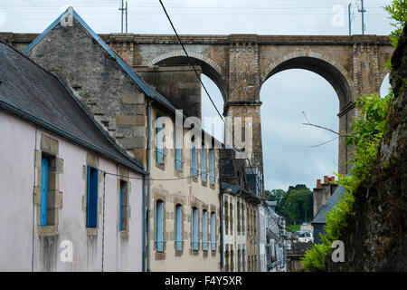 Ein Blick auf das Viadukt in Morlaix, Frankreich Stockfoto