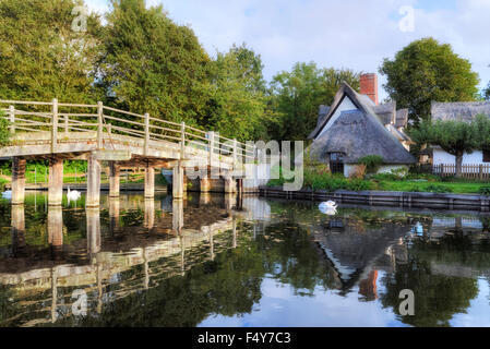 Brücke Cottage, Flatford, Suffolk, England, Vereinigtes Königreich Stockfoto