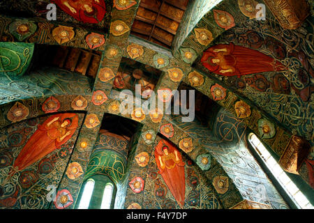 Die kunstvoll verzierten Decke der Kapelle Watt. Stockfoto