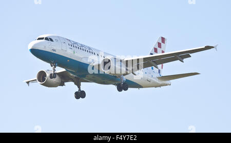 Croatia Airlines Airbus A319 9 A - CTL in Land am Flughafen London Heathrow LHR Stockfoto