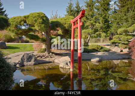 Japanischer Garten Symbolik in Tacoma, Washington. Stockfoto