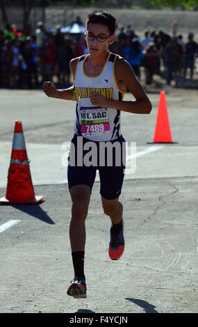 Walnut, Kalifornien, USA. 23. Oktober 2015. Kaliforniens Cisco Cuellar konkurriert in der Team-Verlosung während der Mt. SAC Invitational Cross Country-treffen am Mount San Antonio College in Walnut, Kalifornien, Samstag, 24. Oktober 2015. (Foto von Keith Birmingham / Pasadena Star-News) © San Gabriel Valley Tribune/ZUMA Draht/Alamy Live-Nachrichten Stockfoto