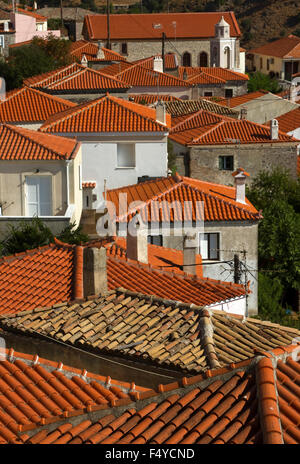 Teilansicht der traditionellen Dorf von Agra, auf der Insel Lesbos in Griechenland. Stockfoto