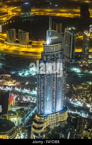 DUBAI, Vereinigte Arabische Emirate - 13 NOVEMBER: Adresse Hotel and Lake Burj Dubai in Dubai. Das Hotel ist 63 Stockwerke hoch und Funktion 196 luxuriöse Zimmer Stockfoto