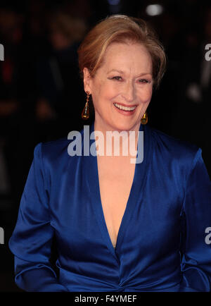 London, UK, 7. Oktober 2015: Meryl Streep besucht Suffragette Filmpremiere und Gala Abend der Eröffnung, 59. BFI London Film Festival ich Stockfoto