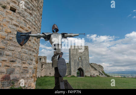 Château Puivert, eine beeindruckende Burg der Katharer in Aude, Languedoc, Frankreich Stockfoto