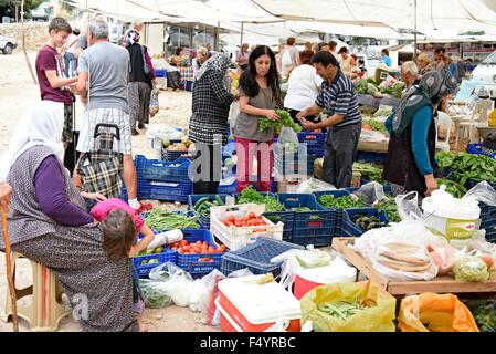 KAS Antalya Türkei Freitagsmarkt. Stockfoto