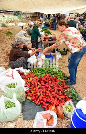 KAS Antalya Türkei Freitagsmarkt. Stockfoto