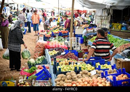 KAS Antalya Türkei Freitagsmarkt. Stockfoto