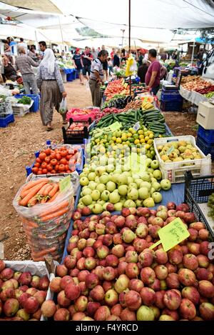 KAS Antalya Türkei Freitagsmarkt. Stockfoto