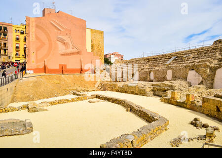 Ruinen des römischen Zirkus von Tarraco. UNESCO-Weltkulturerbe. Tarragona, Katalonien, Spanien. Stockfoto