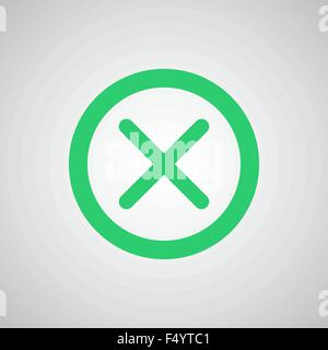 Flache grüne Abbrechen-Symbol Stock Vektor