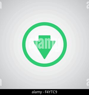 Flache grüne Pfeil nach unten Symbol Stock Vektor