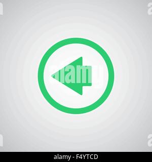 Flache grüne Pfeil links-Symbol Stock Vektor