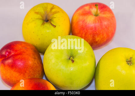 Früchte, die isoliert auf weiss Stockfoto