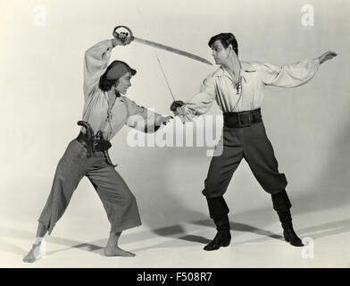 Die Schauspieler Louis Jourdan und Jean Peters in einer Szene aus dem Film "Anne of the Indies", USA 1951 Stockfoto