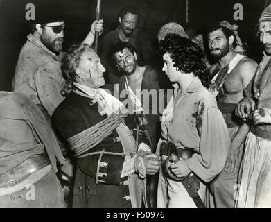 Die Schauspieler Holmes Herbert und Jean Peters in einer Szene aus dem Film "Anne of the Indies", USA 1951 Stockfoto