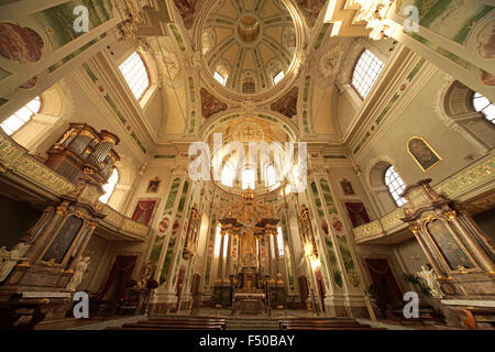 Innenraum der Jesuitenkirche in Mannheim, Baden-Württemberg, Deutschland, Europa Stockfoto