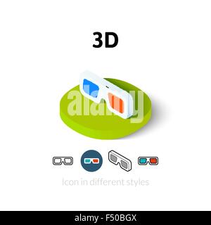 3D-Symbol im anderen Stil Stock Vektor