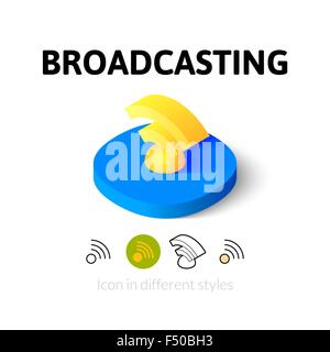 Rundfunk-Symbol im anderen Stil Stock Vektor