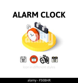 Wecker-Symbol im anderen Stil Stock Vektor