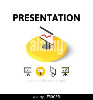 Präsentation-Symbol im anderen Stil Stock Vektor