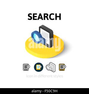 Suche-Symbol im anderen Stil Stock Vektor