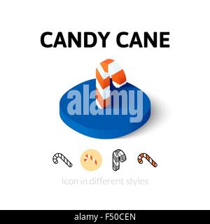 Candy Cane Symbol in verschiedenen Stil Stock Vektor