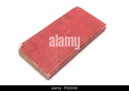 Alte rote Buch isoliert auf weiss Stockfoto