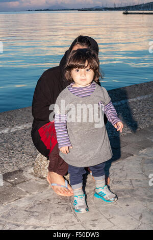 Einwanderer aus Afghanistan in Kos, Griechenland am 24. Oktober 2015. Sie bestanden Ägäischen Meer zwei Tage vor. Stockfoto