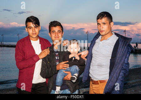 Einwanderer aus Afghanistan in Kos, Griechenland am 24. Oktober 2015. Ägäische Meer legte er zwei Tage vor. Stockfoto