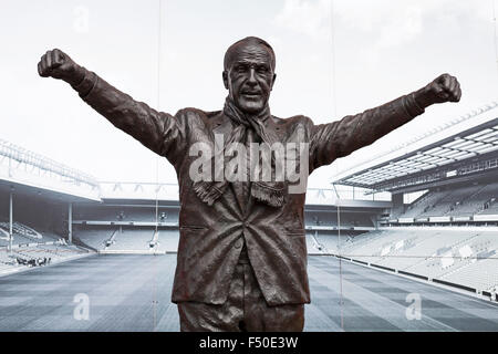 [Bill Shankly] Statue, Anfield Stadion, Liverpool, UK Stockfoto