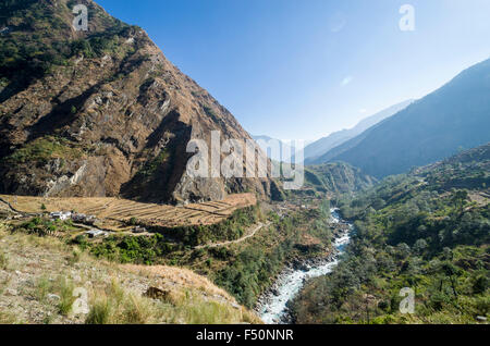 Die Kali ghandaki Tal in seinem unteren Teil, Blick nach Süden Stockfoto