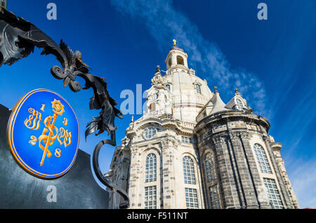 Detail der wiederaufgebauten Kirche unserer Lieben Frau, von Südosten gesehen Stockfoto