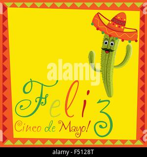 "Feliz Cinco De Mayo" (Happy 5. Mai) Karte im Vektorformat. Stock Vektor