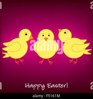 Niedlichen Küken Osterkarte im Vektor-Format. Stock Vektor