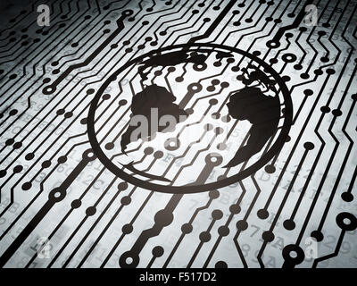 Wissenschaft-Konzept: Platine mit Globus Stockfoto