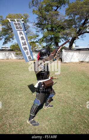 Japanische Samurai mit Feuer Sperre Gewehr Stockfoto